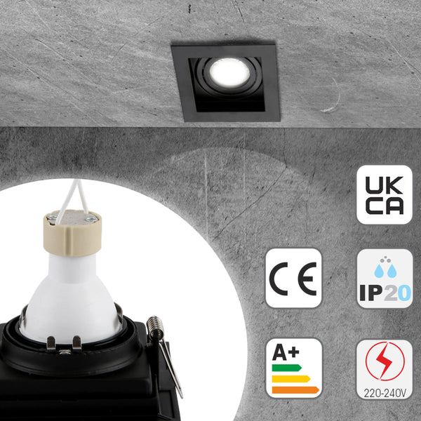 Grille Rectangle Recessed Tilt Downlight GU10