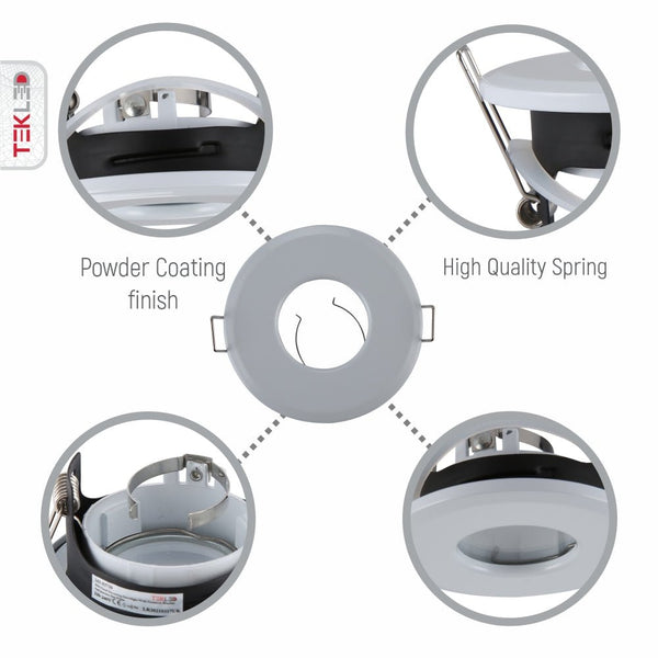 IP65 Fixed Diecasting Downlight GU10 Terminal Bracket And Junction Box