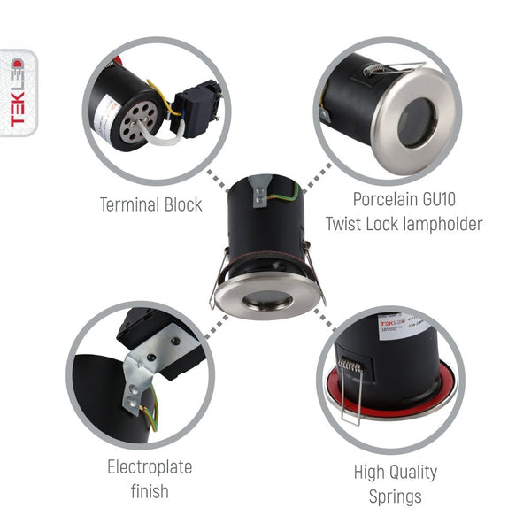 IP65 Fixed Diecasting Fire Rated Downlight GU10 Fitting