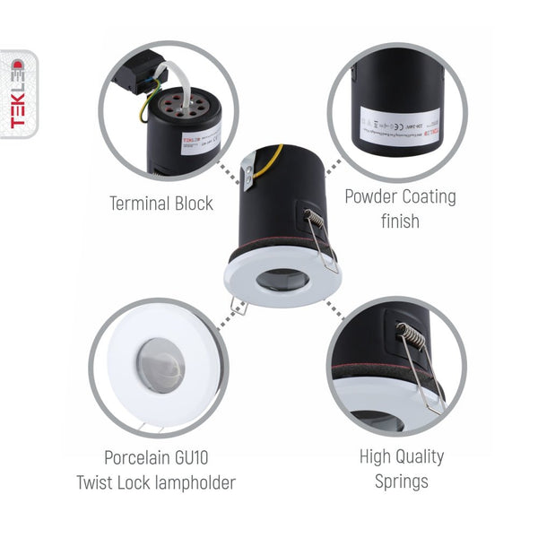 IP65 Fixed Diecasting Fire Rated Downlight GU10 Fitting