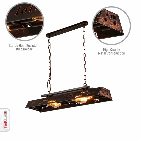 Iron Industrial Island Ceiling Chandelier Light 4xE27