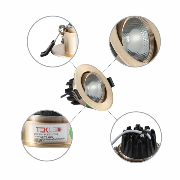 LED COB Tilt Recessed Downlight 5W CRI90