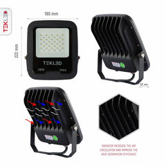 LED Floodlight SMD3030 30W Cool White 4000K IP65