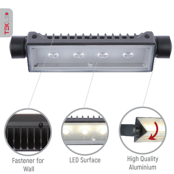 LED Wallwasher Wall Light 12W IP54 Black