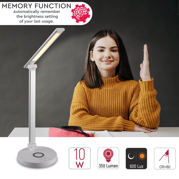Lingo Desk Light Dimmable and Colour Modes with Wireless Phone Charger