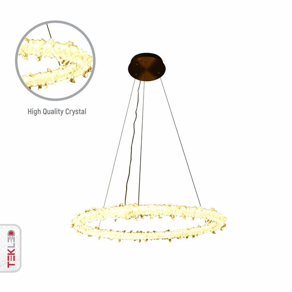 Modern Quartz Round Chandelier Ceiling Light with Built-in LED 150W