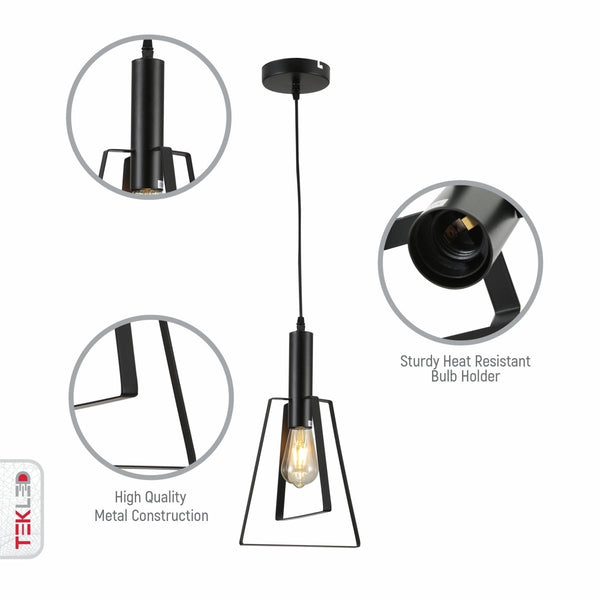 Nordic Black Cage Pendant Ceiling Light E27