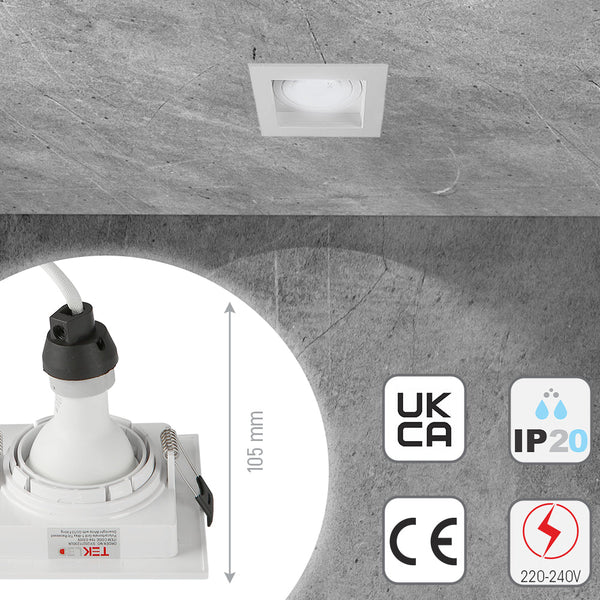 Polycarbonate Rectangle Grill Tilt Recessed Downlight GU10