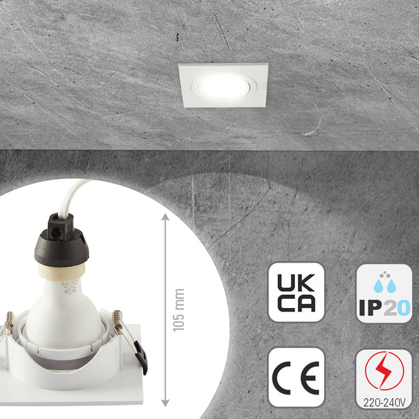 Rectangle Polycarbonate Tilt Recessed Downlight GU10