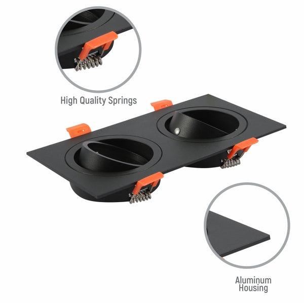 Rectangle Recessed Tilt Downlight GU10