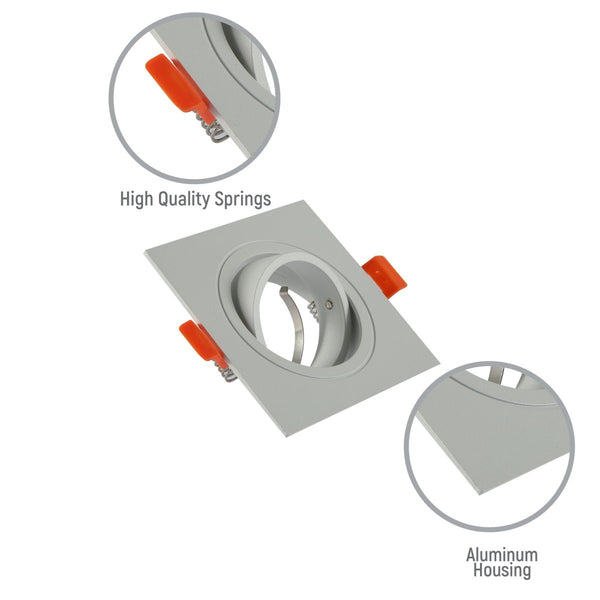 Rectangle Recessed Tilt Downlight GU10