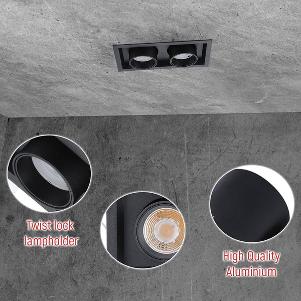Telescopic Swivel Tilt Adjustable Retractable In-Out LED Rectangle Downlight