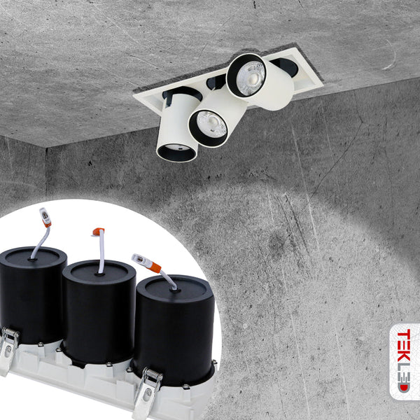Telescopic Swivel Tilt Adjustable Retractable In-Out LED Rectangle Downlight