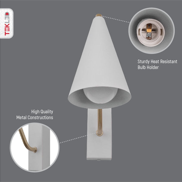 Metal Cone Wall Light E27 Fitting
