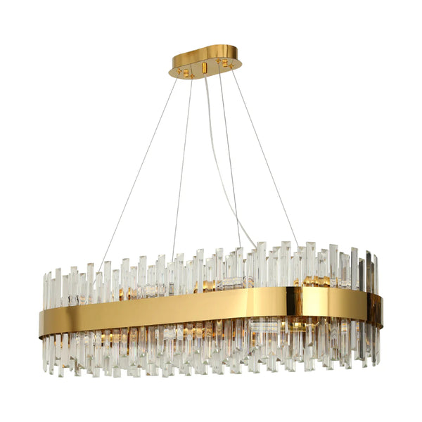 Coffin Crystal Gold Metal Chandelier Ceiling Light E14
