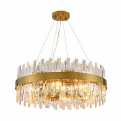 Coffin Crystal Gold Metal Chandelier Ceiling Light E14