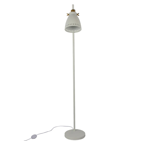 Cone-Shaded Floor Lamp with Gold Detailing & Decorative Shade - Versatile Colours