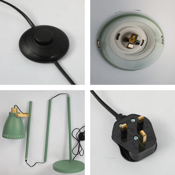 Cone-Shaded Floor Lamp with Gold Detailing & Decorative Shade - Versatile Colours