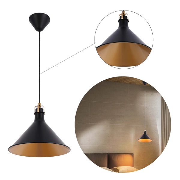 Conical Pendant Light - E27 Fitting, 40W Max, Dimmable