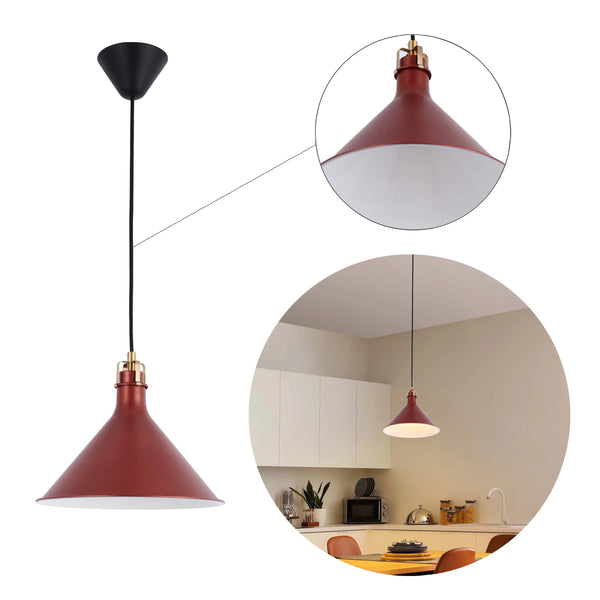 Conical Pendant Light - E27 Fitting, 40W Max, Dimmable