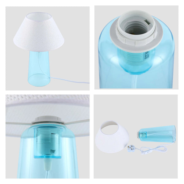 Conical Table Lamp with Fabric Shade - E27 Fitting, Dimmable, 245mm Diameter