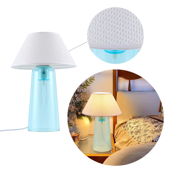 Conical Table Lamp with Fabric Shade - E27 Fitting, Dimmable, 245mm Diameter
