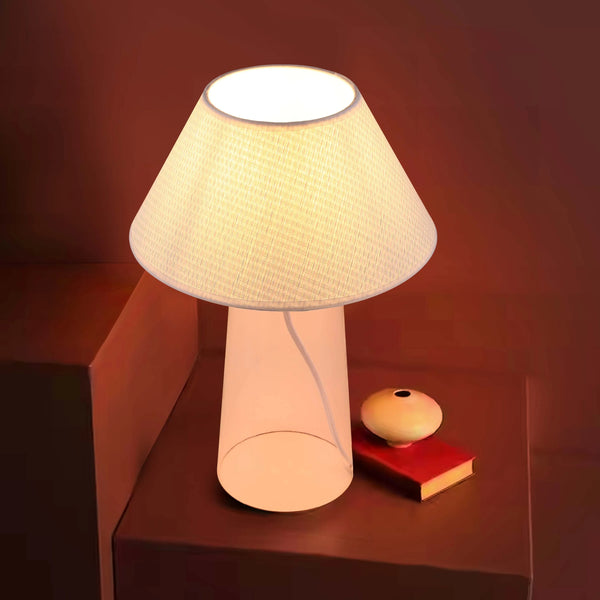 Conical Table Lamp with Fabric Shade - E27 Fitting, Dimmable, 245mm Diameter