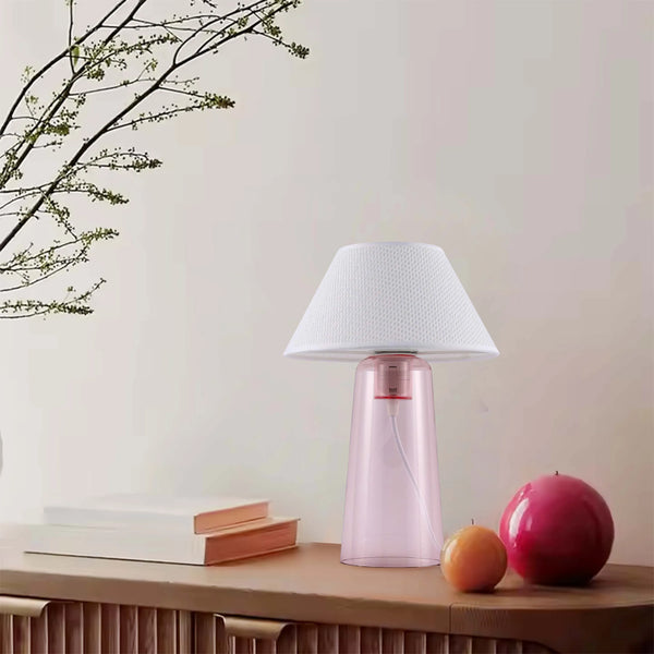 Conical Table Lamp with Fabric Shade - E27 Fitting, Dimmable, 245mm Diameter