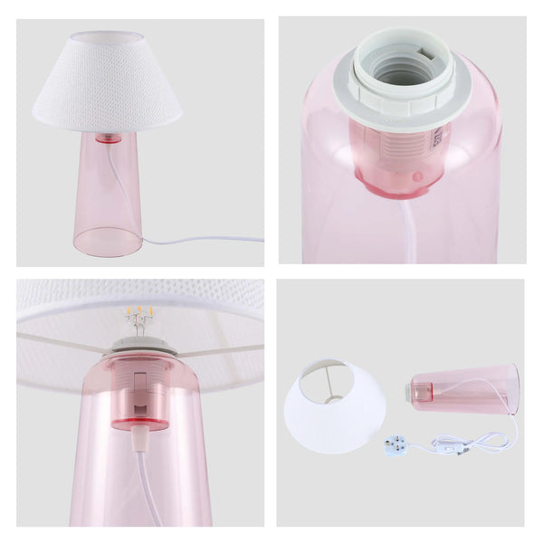 Conical Table Lamp with Fabric Shade - E27 Fitting, Dimmable, 245mm Diameter