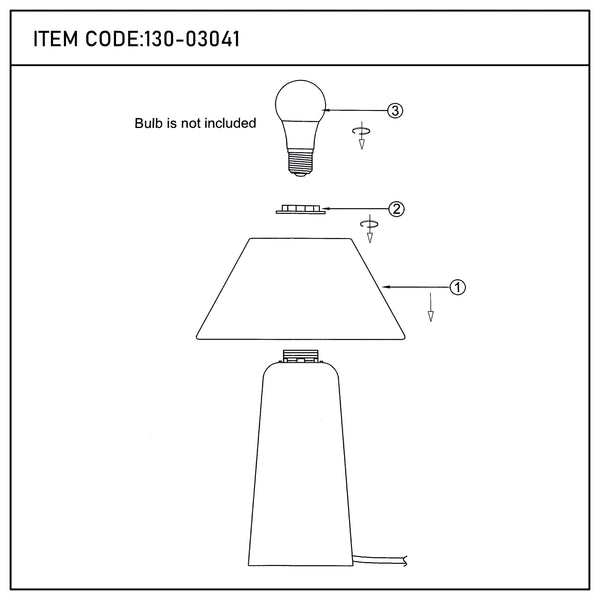 Conical Table Lamp with Fabric Shade - E27 Fitting, Dimmable, 245mm Diameter
