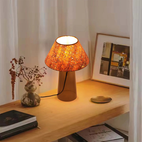 Conical Table Lamp with Fabric Shade - E27 Fitting, Dimmable, 245mm Diameter
