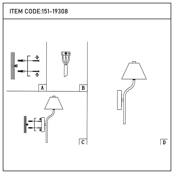 Curved Arm LED Wall Light - Single or Double, Integrated 3CCT LED, IP20