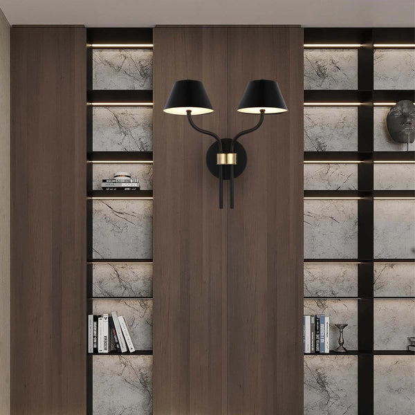 Curved Arm LED Wall Light - Single or Double, Integrated 3CCT LED, IP20