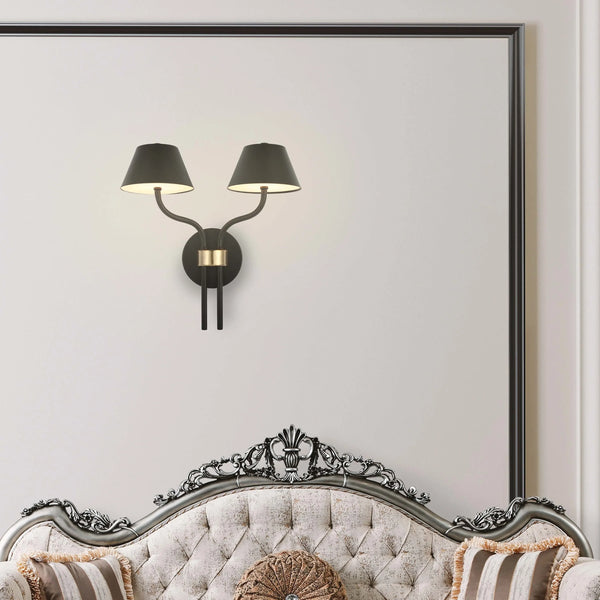 Curved Arm LED Wall Light - Single or Double, Integrated 3CCT LED, IP20