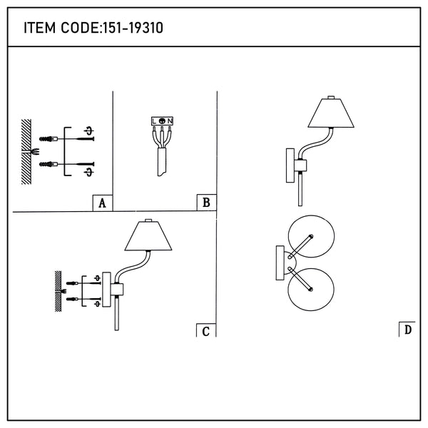 Curved Arm LED Wall Light - Single or Double, Integrated 3CCT LED, IP20
