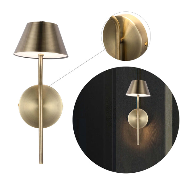 Curved Arm LED Wall Light - Single or Double, Integrated 3CCT LED, IP20