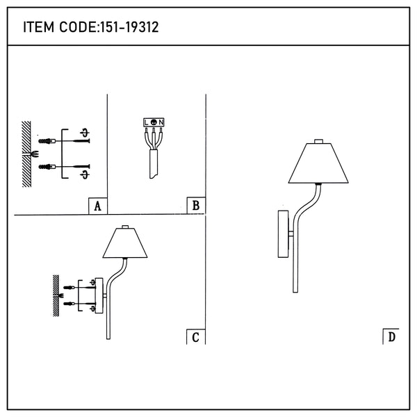 Curved Arm LED Wall Light - Single or Double, Integrated 3CCT LED, IP20