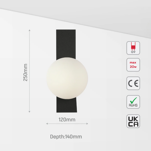 Contemporary Adjustable Globe Wall Sconce Light