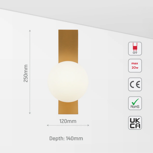 Contemporary Adjustable Globe Wall Sconce Light