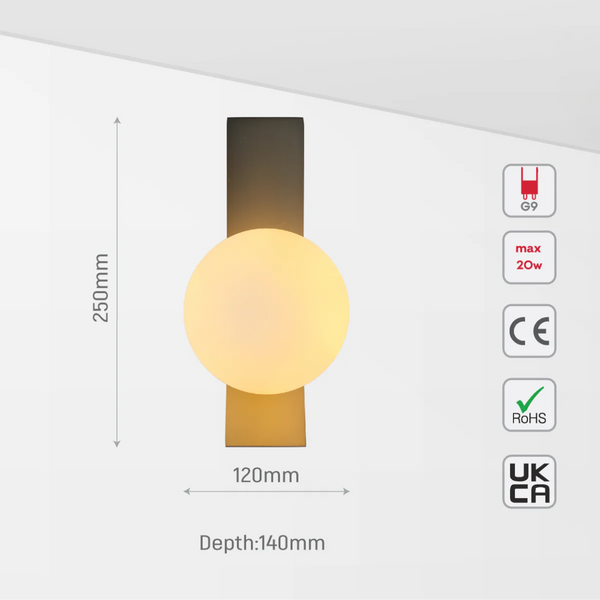 Contemporary Adjustable Globe Wall Sconce Light