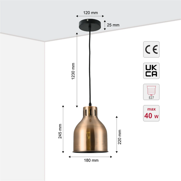 Contemporary Dome-Topped Cylinder Pendant Light