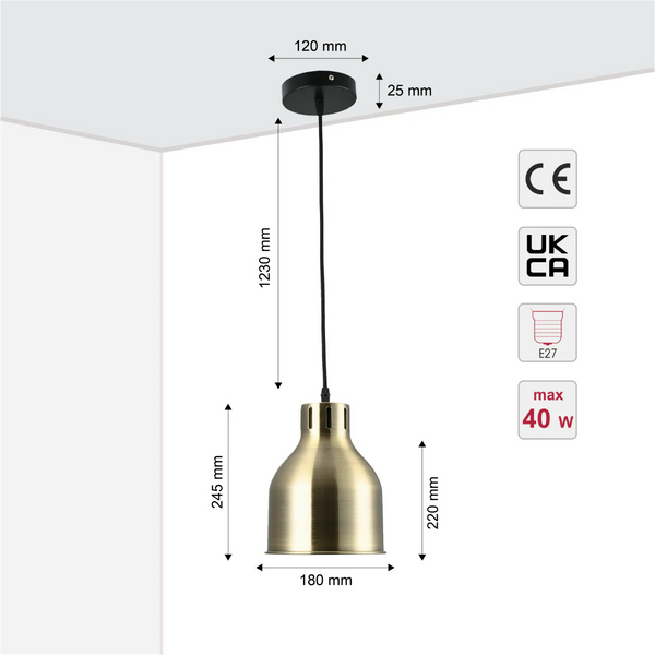 Contemporary Dome-Topped Cylinder Pendant Light