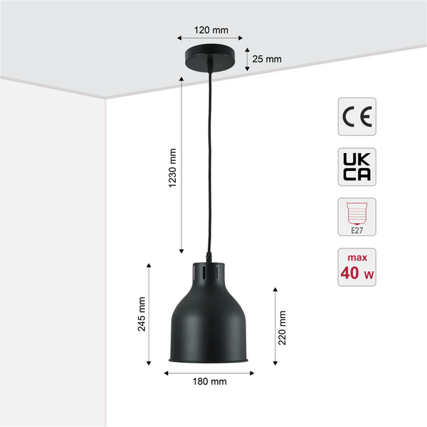 Contemporary Dome-Topped Cylinder Pendant Light
