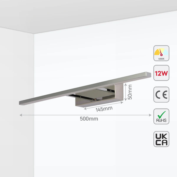 Contemporary LED Light for Picture Frames & Bathroom Sanity Mirrors - 50cm