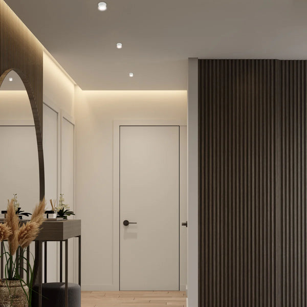 Copper-Accented Die-Cast Aluminium GU10 Fixed Downlight Fixture