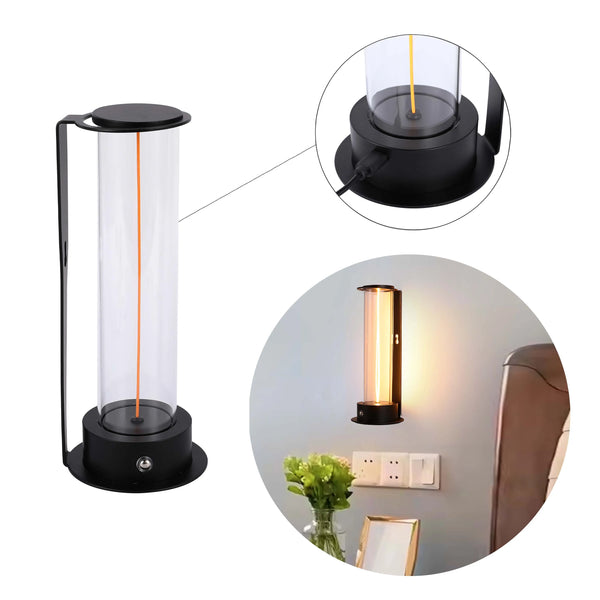 Cordless LED Table Lamp with Touch Dimming - Warm White 2600K, Rechargeable, Aluminium & Glass