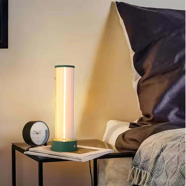 Cordless LED Table Lamp with Touch Dimming - Warm White 2600K, Rechargeable, Aluminium & Glass