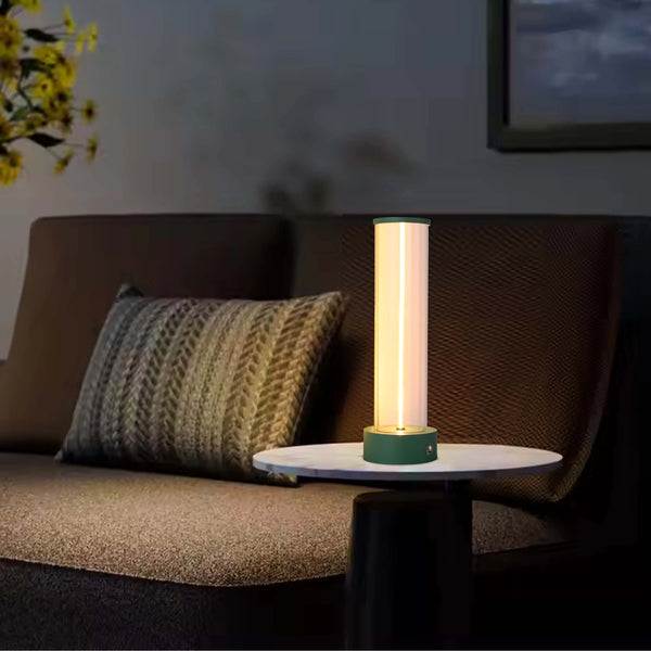 Cordless LED Table Lamp with Touch Dimming - Warm White 2600K, Rechargeable, Aluminium & Glass