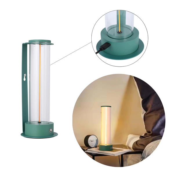 Cordless LED Table Lamp with Touch Dimming - Warm White 2600K, Rechargeable, Aluminium & Glass