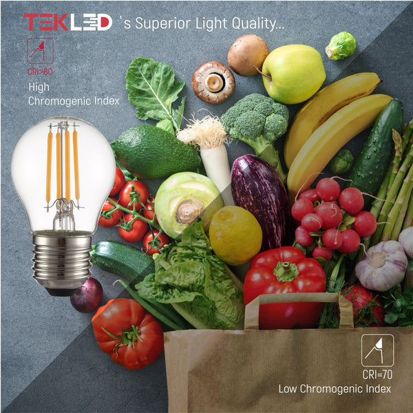 LED Dimmable Filament G45 Golf Ball Bulb E27 Edison Screw 4W Pack of 4 Warm White